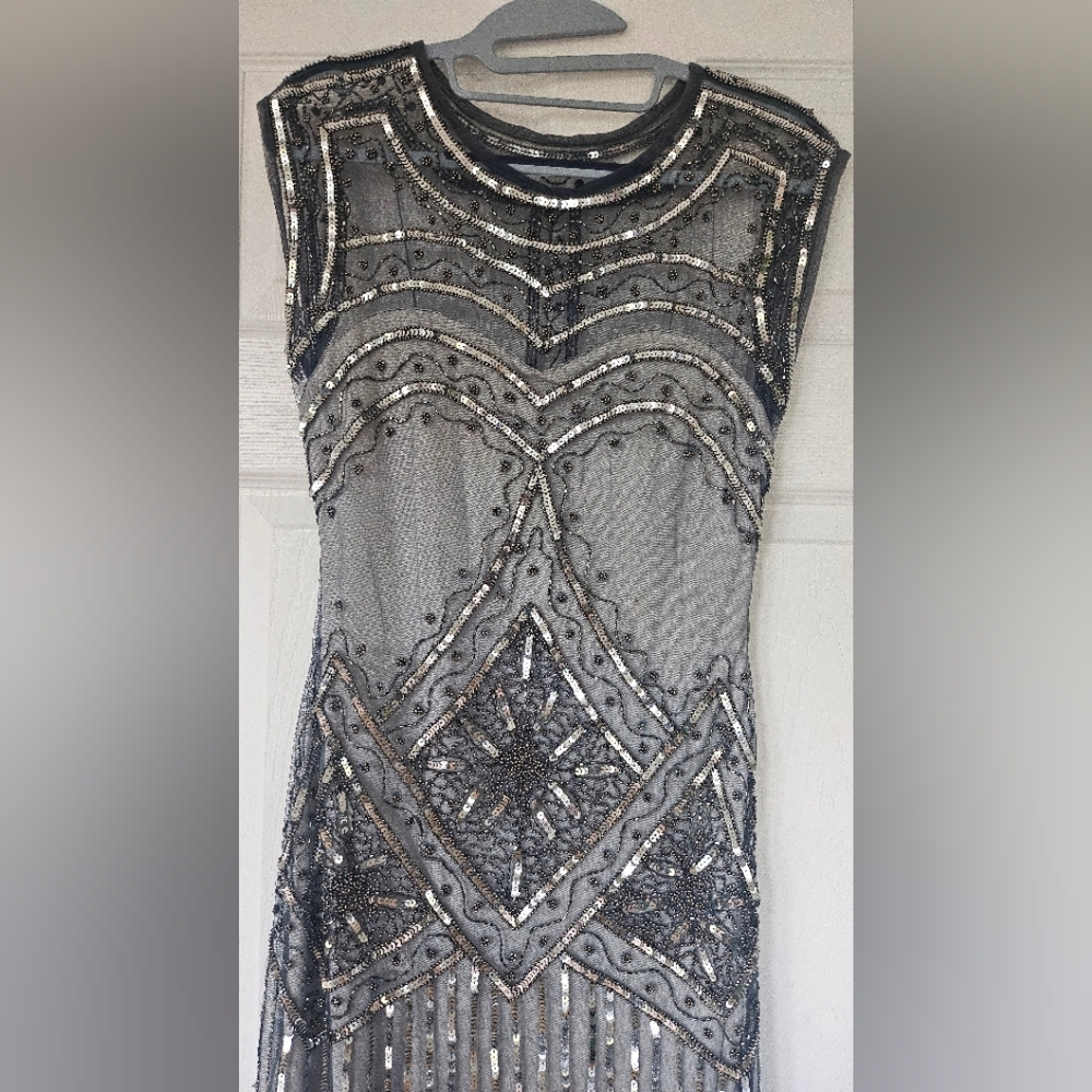 Glamorous Black and Silver Sequin Dress